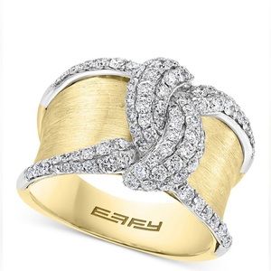 Diamond swirl statement ring effy 14k gold and white gold!! Impecable